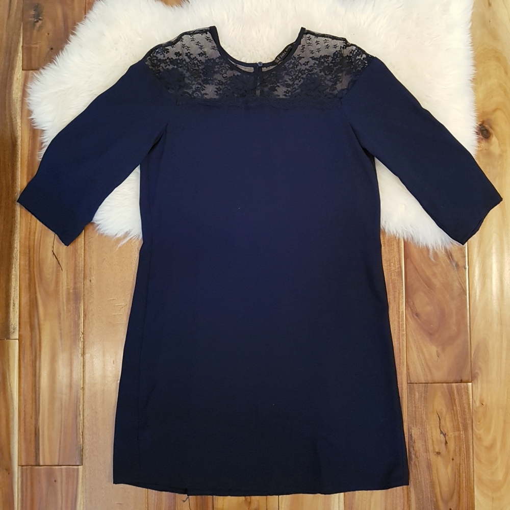 ZARA Navy Blue Dress